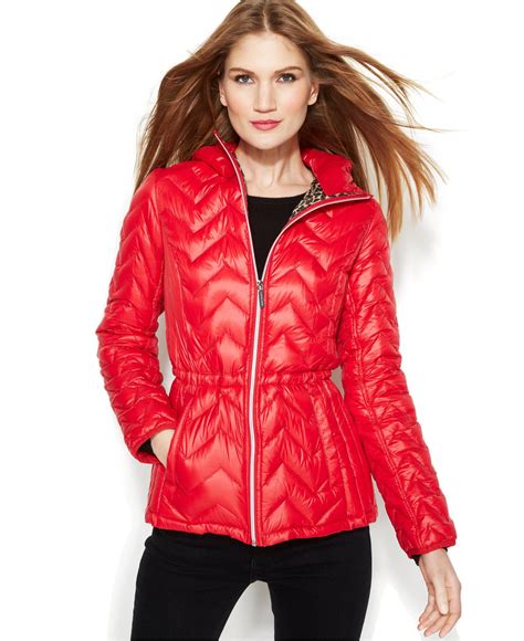 michael kors paneled leather jacket|Michael Kors packable jacket women.